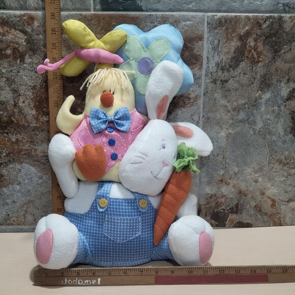 Blossoms & Blooms Seated Easter Bunny Rabbit Chick Butterfly Flower Carrot Plush - Picture 8 of 11